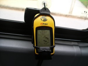 GPS on a van window in Brazil